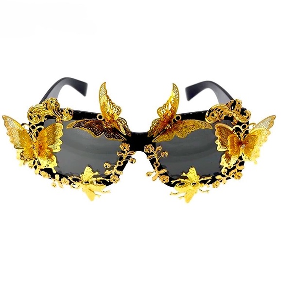 🆕New Vintage-Embellished Butterfly Sunglasses - Picture 4 of 7